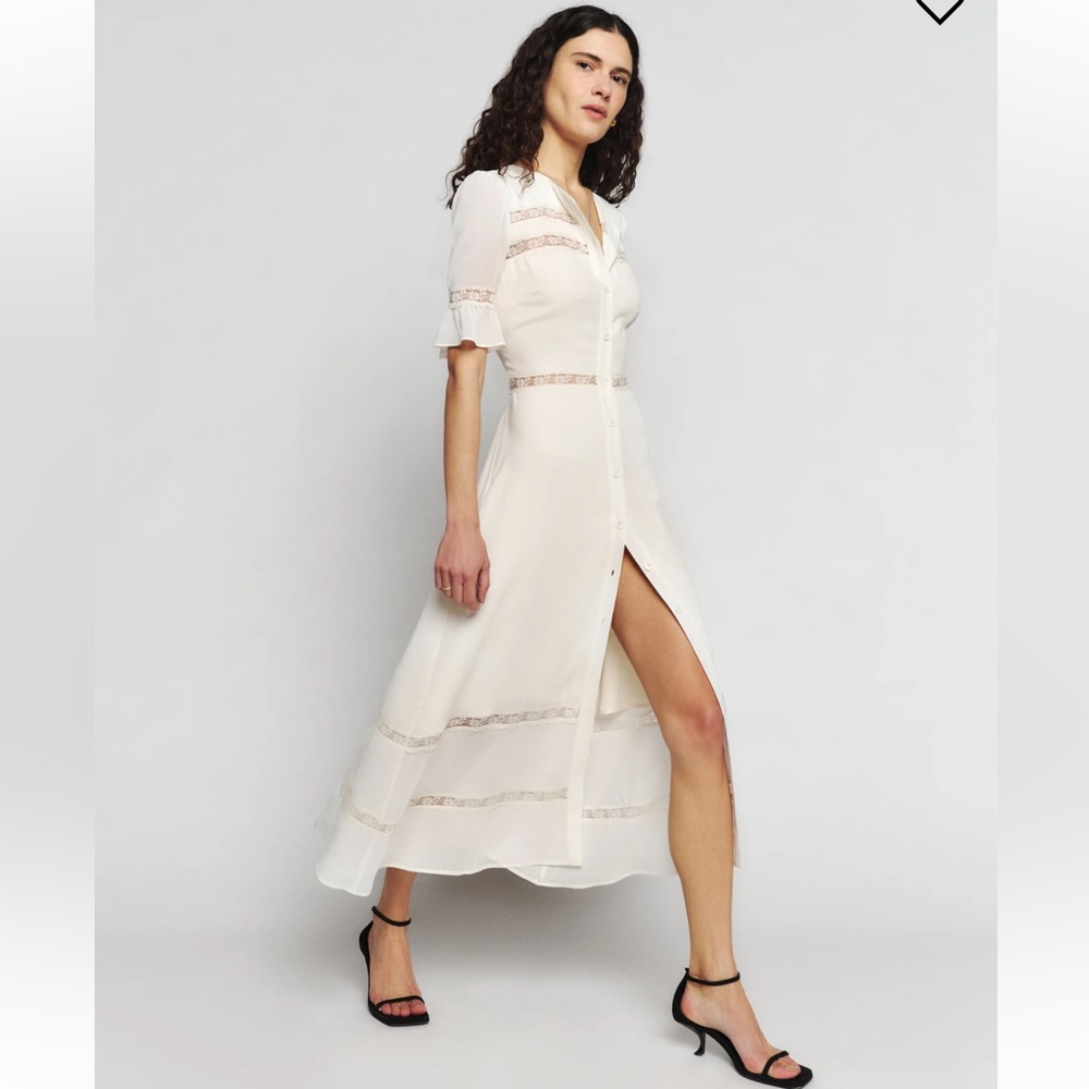 NWOT Reformation Woodson Dress Ivory Size 6